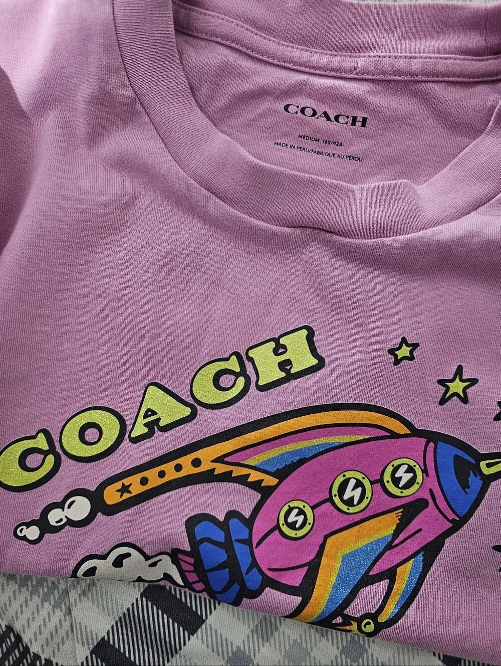 Cosmic Coach Rocket Print Cropped T-Shirt